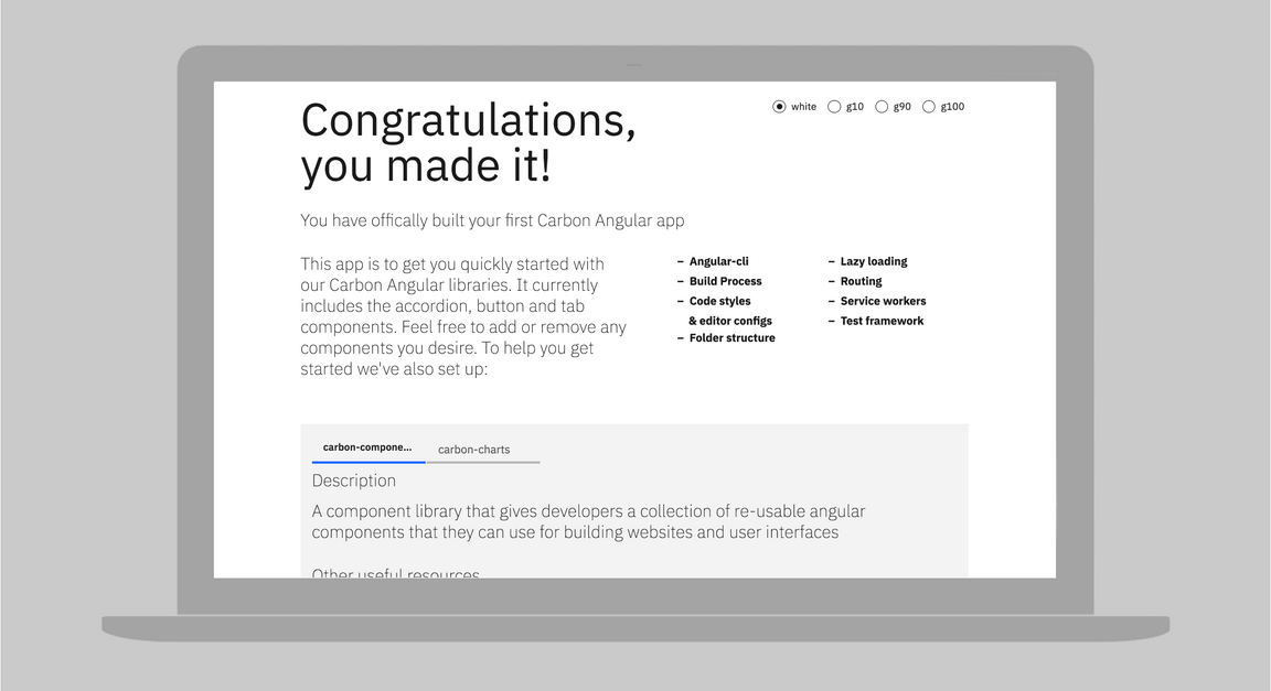 carbon-angular-starter screenshot